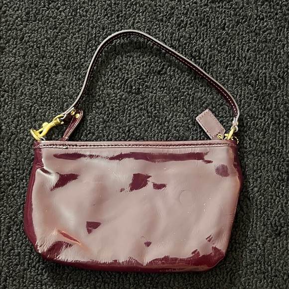 Coach Madison Patent Leather Plum Wristlet - Picture 12 of 12